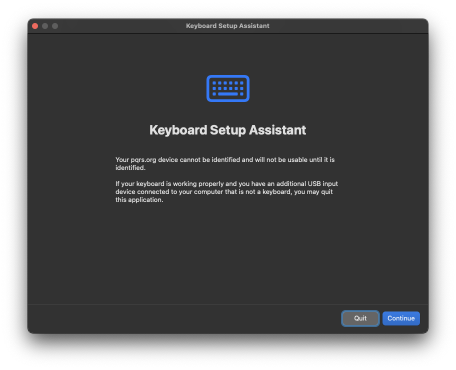 Keyboard setup assistant
